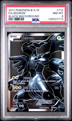 Zekrom 114/114 Full Art Pokemon Black & White 114 NM-MT PSA 8 - Image 1