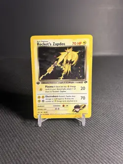 Pokemon TCG Rocket's Zapdos 15/132 1st Edition Gym Challenge Holo HP - Image 1