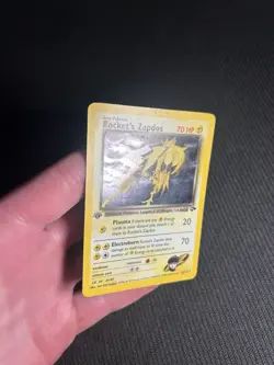 Pokemon TCG Rocket's Zapdos 15/132 1st Edition Gym Challenge Holo HP - Image 4