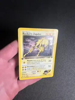 Pokemon TCG Rocket's Zapdos 15/132 1st Edition Gym Challenge Holo HP - Image 5