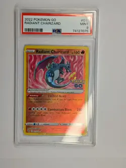 PSA 9 - 2022 Pokemon GO Radiant Charizard Gem Mint Holo Rare GO SET # 011 / 078 - Image 1