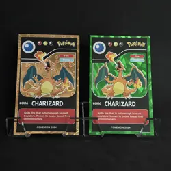 Charizard (006) 2024 Pokemon Pokedex Black Gold Heart Holo and Green Cracked Ice - Image 1
