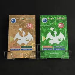 Charizard (006) 2024 Pokemon Pokedex Black Gold Heart Holo and Green Cracked Ice - Image 2