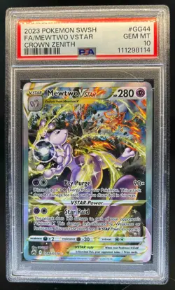 2023 Pokemon SWSH Crown Zenith Mewtwo VST Galarian Gallery #GG44/GG70 PSA 10 - Image 1