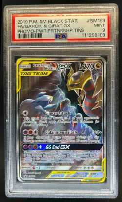 2016-19 Pokemon SM Black Star Promos Garchomp & Giratina #SM193 PSA 9 - Image 1