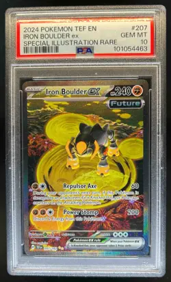 2024 Pokemon SV Temporal Forces TEF EN Iron Boulder ex #207/162 PSA 10 - Image 1