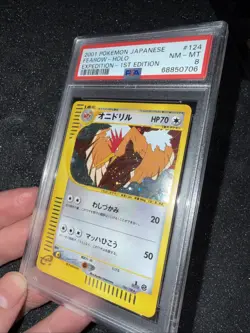 2001 Pokemon Japanese Expedition #124 Fearow Holo 1st Edition PSA 8 - Image 2