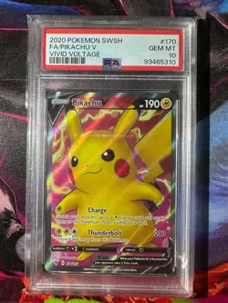 Pikachu V Full Art Vivid Voltage 170/185 PSA 10 Gem Mint Pokemon TCG - Image 1