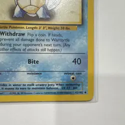 Pokemon TCG Wartortle 42/102 Uncommon Regular Base Set English Ken Sugimori - Image 3