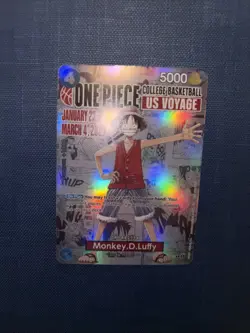 One Piece Card Game Monkey.D.Luffy College Basketball US Voyage Promo Card - Image 2
