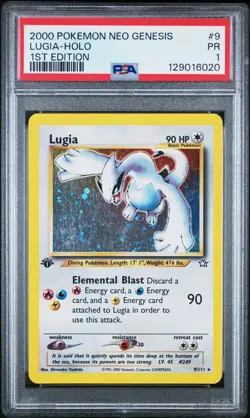 PSA 1 Lugia 9/111 Neo Genesis 1st Edition Holo Rare Pokemon Card - Image 1