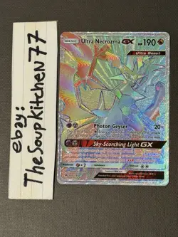 Ultra Necrozma GX 140 131 Forbidden Light Secret Rare Holo Pokemon Card M - Image 1