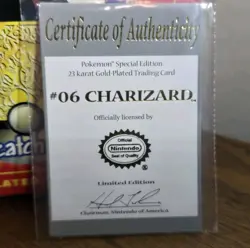 Pokemon 23kt Gold-Plated Card Burger King Red Box, Charizard, COA, Unsealed - Image 3