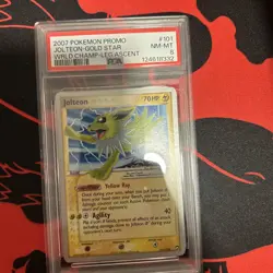 2007 POKEMON PROMO JOLTEON GOLD STAR WORLD CHAMP LEGENDS ASCENT #101 PSA 8 - Image 1