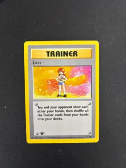 Lass 75/102 1st Edition Base (shadowless) Set Pokemon Card MP - Image 1