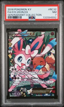 2016 POKEMON XY GENERATIONS RADIANT COLL #RC32 FULL ART/SYLVEON EX PSA 7 - Image 1