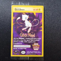 1999 SEALED "Catch Mew" Pokemon Electabuzz BLACK STAR PROMO Movie WB Stamp - Image 1