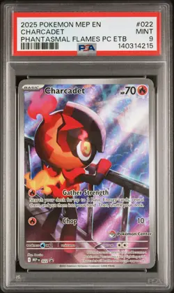 2025 POKEMON MEP EN-ME BLACK STAR PROMO #022 CHARCADET PSA 9 - Image 1