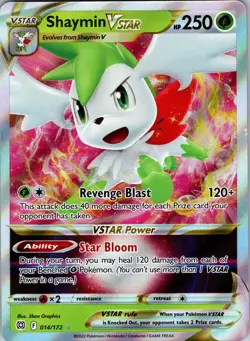 Shaymin VSTAR 014/172 SWSH09: Brilliant Stars Pokemon TCG NM - Image 1