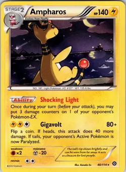 Ampharos 40/114 XY - Steam Siege Pokemon TCG NM Holo - Image 1