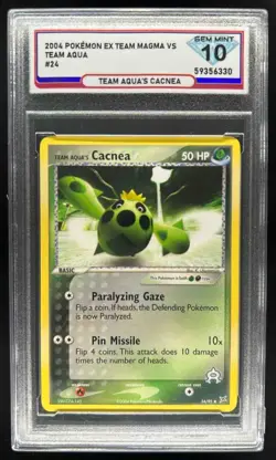 2004 Pokemon EX Team Magma vs Aqua's Cacnea #24/95 DSG 10 - Image 1