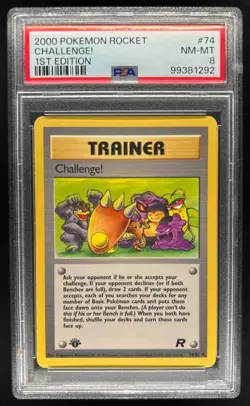 2000 Pokemon Team Rocket First Edition Challenge! #74/82 PSA 8 - Image 1