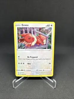 Pokemon TCG Eevee Sword & Shield Black Star Promo SWSH175 Cosmos Holo Swirl Cars - Image 1