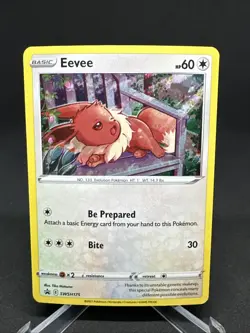 Pokemon TCG Eevee Sword & Shield Black Star Promo SWSH175 Cosmos Holo Swirl Cars - Image 2