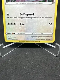 Pokemon TCG Eevee Sword & Shield Black Star Promo SWSH175 Cosmos Holo Swirl Cars - Image 4