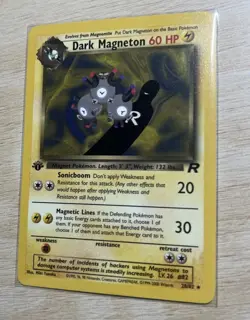 Dark Magneton 28/82 - Team Rocket 1st Edition Rare - WOTC Non-Holo Pokemon MP-LP - Image 2
