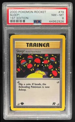 2000 Pokemon Team Rocket First Edition Sleep! #79/82 PSA 8 - Image 1