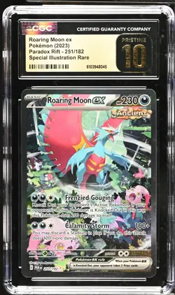 ROARING MOON EX Paradox Rift Special Illustration #251 CGC Pristine 10 Pokemon - Image 1