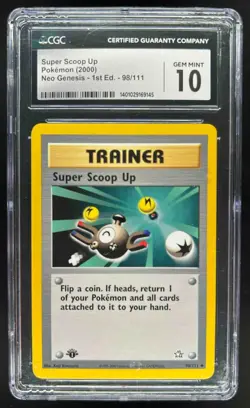 2000 Pokemon Neo Genesis 1st Edition Super Scoop Up #98/111 CGC 10 - Image 1