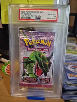 Pokemon EX Deoxys Graded Booster Pack Rayquaza art PSA 10 GEM Mint cert 82920993 - Image 1