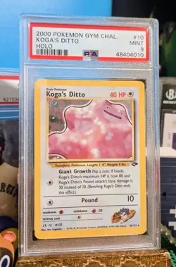 2000 Pokemon Koga's Ditto, Gym Challenge PSA 9 #10/132 Mint, Swirl 💫 - Image 2