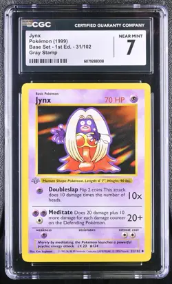 1999 Pokemon Game #31 Jynx Base Set 1st Edition CGC 7 NM Near Mint Gray Stamp - Image 1