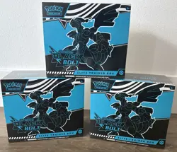 Lot of 3 Factory Sealed Pokemon Scarlet & Violet Black Bolt Elite Trainer Box - Image 1