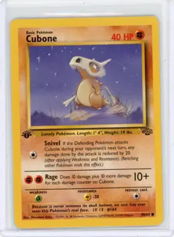 Cubone 1st Edition Jungle Common 50/64 1999 Pokemon - Image 1