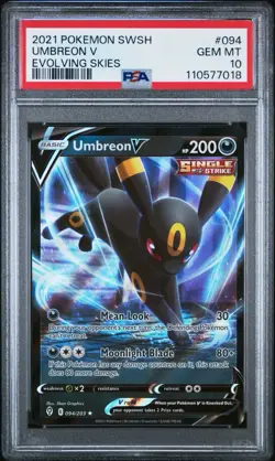 2021 Pokemon SWSH Evolving Skies Umbreon V 094/203 PSA 10 Gem Mint - Image 2