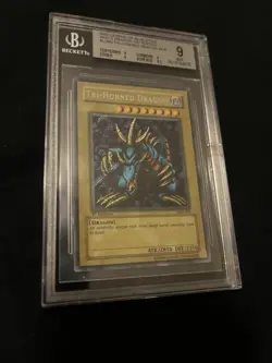 Yu-Gi-Oh! Tri-Horned Dragon 1st Edition Wavy Faded BGS 9 MINT LOB-000 - Image 2
