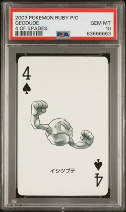 2003 Geodude Pokemon Ruby Playing Cards Japan Rare Poker Card PSA 10 Gem Mint - Image 1