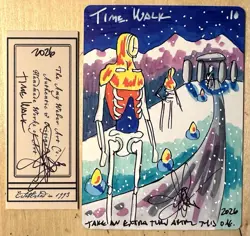 MTG Time Walk Regular Mtg Card Back Sketch Art Amy WEBER Magic - Image 1