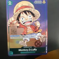 Monkey D Luffy P-037 1st Anniversary Tournament STAMP Promo Holo One Piece Card - Image 4