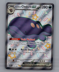 Paldean Clodsire ex 219/091 - Pokemon TCG Paldean Fates Shiny Full Art Rare NM - Image 1