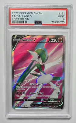 2022 Pokemon TCG Gallade V #181 Lost Origin Full Art PSA 9 MINT - Image 1
