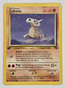 Cubone 1st Edition 1999 Pokemon Jungle #50/64 Common WOTC MP - Image 1