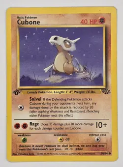 Cubone 1st Edition 1999 Pokemon Jungle #50/64 Common WOTC MP - Image 1