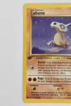 Cubone 1st Edition 1999 Pokemon Jungle #50/64 Common WOTC MP - Image 3