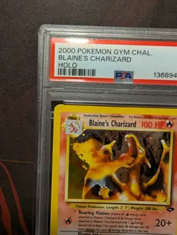 2000 POKEMON GYM CHALLENGE #2/132 BLAINE'S CHARIZARD HOLO PSA 1 - Image 2