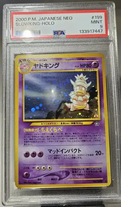 2000 Pokemon Japanese NEO GENESIS SLOWKING - HOLO # 199 PSA - 9 - Image 5
